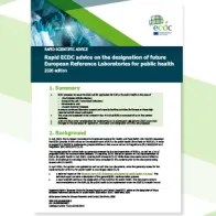 Cover of the report: "Rapid ECDC advice on the designation of future European Reference Laboratories for public health"