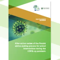 Cover of the report: "After-action review of the Finnish advice-making process for school interventions during the COVID-19 pandemic"