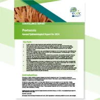 Cover of the report: "Pertussis Annual Epidemiological Report for 2024"