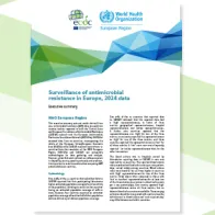Cover of the report: "Surveillance of antimicrobial  resistance in Europe, 2024 data"