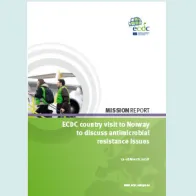 Cover of the mission report: ECDC country visit to Norway to discuss antimicrobial issues