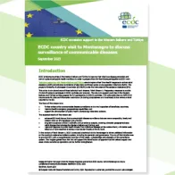 Cover of the report: "ECDC country visit to Montenegro to discuss surveillance of communicable diseases"