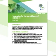 Cover of the report: "Strategies for the surveillance of COVID -19"