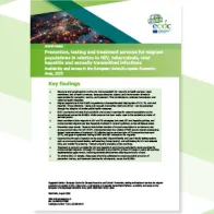 Cover of the report: "Prevention, testing and treatment services for migrant populations in relation to HIV, tuberculosis, viral hepatitis and sexually transmitted infections"