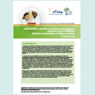 Cover of the report: "Multi-country outbreak of Listeria monocytogenes sequence type 8 infections"