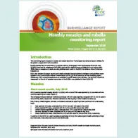 Cover of the monthly measles and rubella monitoring report