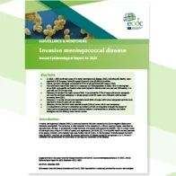 Cover of the report: "Invasive meningococcal disease - Annual Epidemiological Report for 2023"