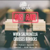 Cover of the podcast: "ECDC on Air - Episode 70 - Risk Wire - When Salmonella Crosses Borders"