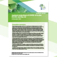 Cover of the report: "Updated projections of COVID-19 in the EU/EEA and the UK"