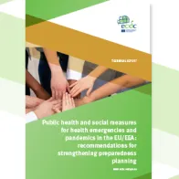 Cover of the report: "Public health and social measures for health emergencies and pandemics in the EU/EEA"