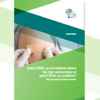 Cover of the report "Does COVID-19 vaccination reduce the risk and duration of post-COVID-19 condition?"