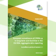 Cover of the report: "European surveillance of COVID-19 in long-term care facilities in the EU/EEA: aggregate data reporting"