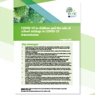 Cover: COVID-19 in children and the role of school settings in COVID-19 transmission