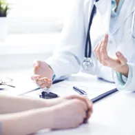 Doctor and patient - only hands visible