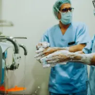Doctors washing hands