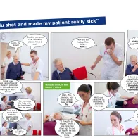 Photo comic to promote seasonal influenza vaccination sick patient sm 