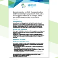 Interim advice on Risk Communication and Community Engagement during the monkeypox outbreak in Europe cover