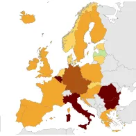 Measles notification rate per million population by country, 1 July 2016 - 30 June 2017 EU/EEA countries