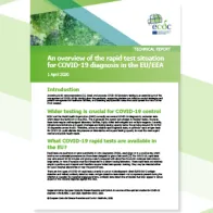 Cover of the report: An overview of the rapid test situation for COVID-19 diagnosis in the EU/EEA