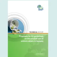 Cover of the technical report on proposals for EU guidelines on the prudent use of antimicrobials 