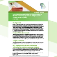 Cover of report on Operational considerations for provision of HIV care to Ukraine refugees