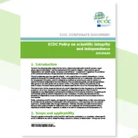 Cover of policy on scientific integrity and independence