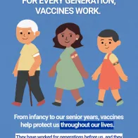 Social media card: For every generation, vaccines work throughout our lives
