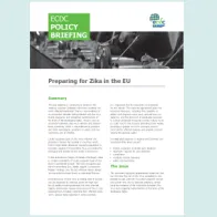 Cover of the policy briefing on Zika, 2016