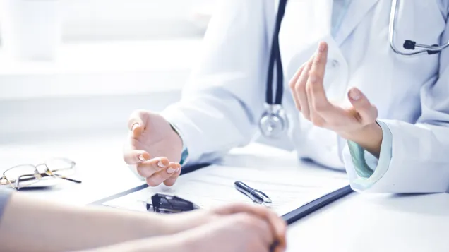 Doctor and patient - only hands visible