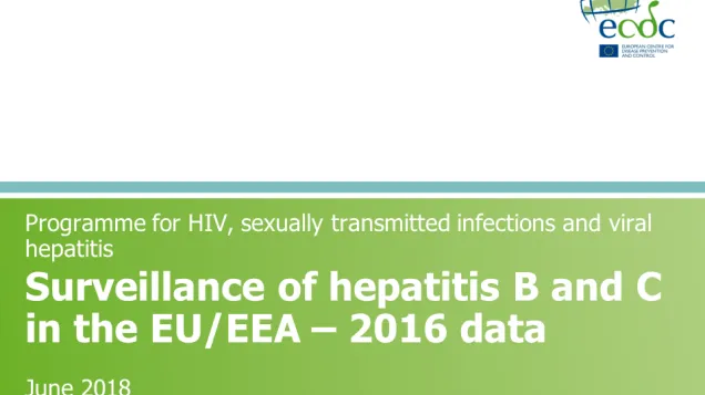Cover of the Summary of surveillance data for hepatitis B and hepatitis C for 2016