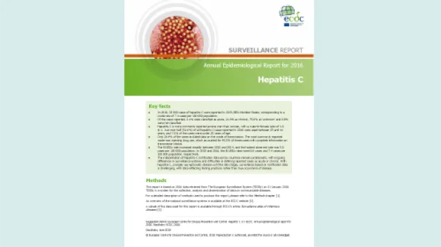 Cover of the hepatitis C AER for 2016
