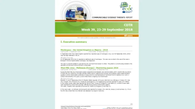 Cover of the CDTR, 29 September 2018