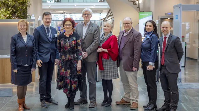 Audit Committee with Director and Head of Administration in ECDC lobby