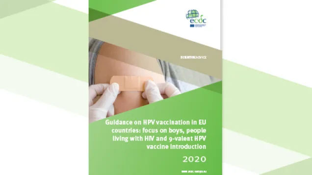 Cover of the report: Guidance on HPV vaccination in EU countries: focus on boys, people living with HIV and 9-valent HPV vaccine introduction