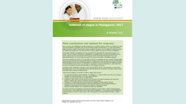 Cover of the RRA on plague in Madagascar 