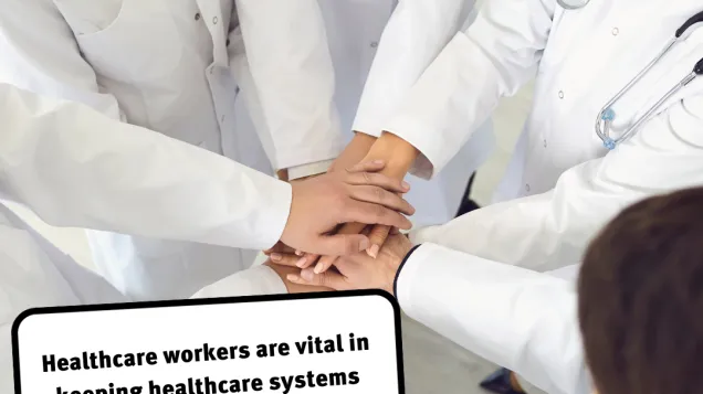  Social media card - Healthcare workers are vital in keepy health systems functioning