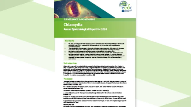 Cover of the report: "Chlamydia - Annual Epidemiological Report for 2024"