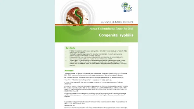 Cover of congenital rubella Annual Epidemiological Report for 2016