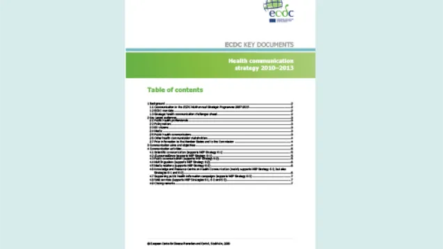 Cover of the Health communication strategy 2010-2013