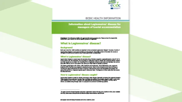 Cover of the leaflet for hotel managers