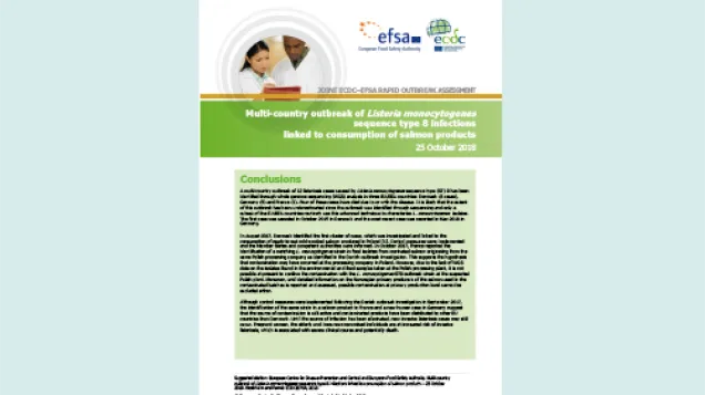 Cover of the report: "Multi-country outbreak of Listeria monocytogenes sequence type 8 infections"