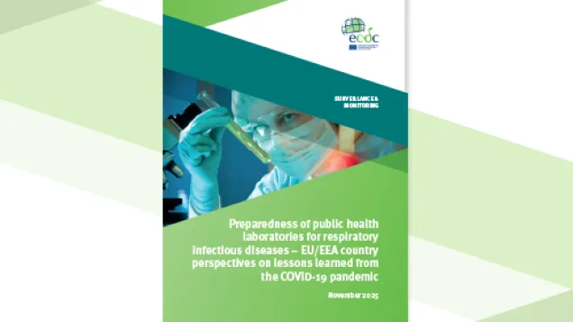 Cover of the report: "Preparedness of public health laboratories for respiratory infectious diseases – EU/EEA country perspectives on lessons learned from the COVID-19 pandemic"