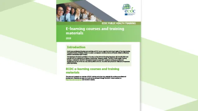 Cover of e-learning courses and training materials 2019