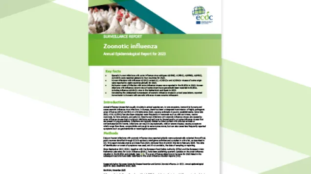 Cover of the report: "Zoonotic influenza Annual Epidemiological Report for 2023"