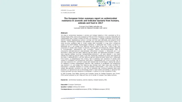 Cover of AMR Zoonosis report 2019