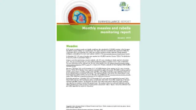 Monthly measles and rubella monitoring report, January 2018