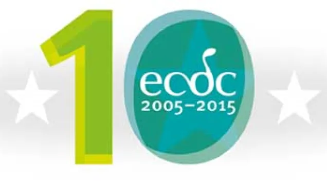 Logotype of the 10 year anniversary of ECDC