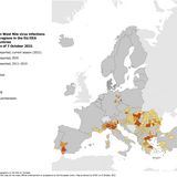 West Nile virus in Europe in 2021 - human cases compared to previous seasons, updated 7 October 2021