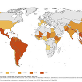 Countries/territories reporting dengue cases since March 2023, and as of April 2024