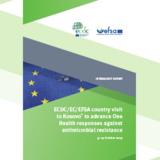 Cover of the report ECDC,EC,EFSA country visit to Kosovo* to advance One Health responses against antimicrobial resistance, October 2023